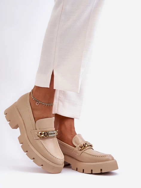 Loafersy Inna Marka Catch Me! 40 Beżowe (5905677646528) - obraz 7