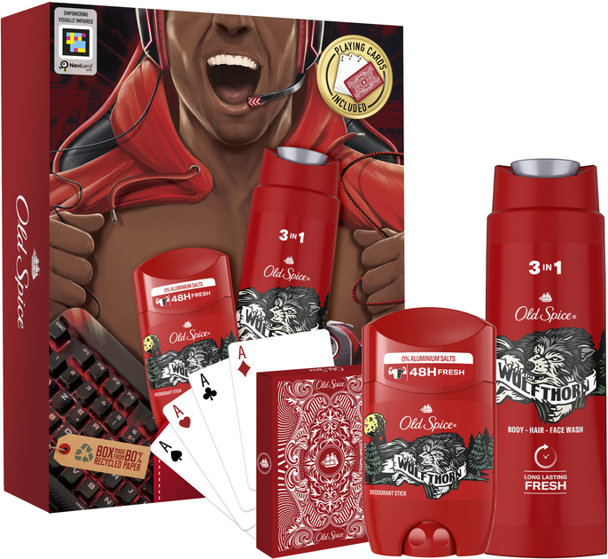 Подарунковий набір Old Spice Gamer Wolfthorn: Гель для душу 3-в-1 250 ...