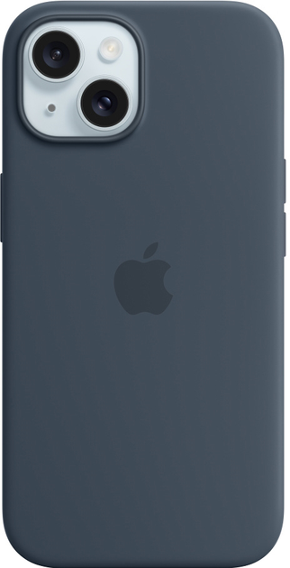 Панель Apple MagSafe Silicone Case для Apple iPhone 15 Storm Blue (MT0N3) - зображення 1