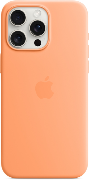 Панель Apple MagSafe Silicone Case для Apple iPhone 15 Pro Max Orange Sorbet (MT1W3) - зображення 3