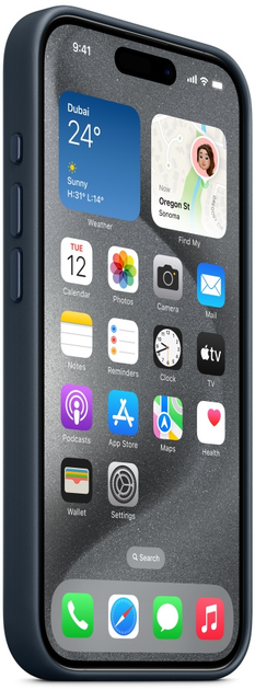 Панель Apple MagSafe FineWoven Case для Apple iPhone 15 Pro Pacific Blue (MT4Q3) - зображення 6