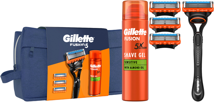 Подарочный набор Gillette Fusion Станок для бритья (бритва) мужской + 4 ...