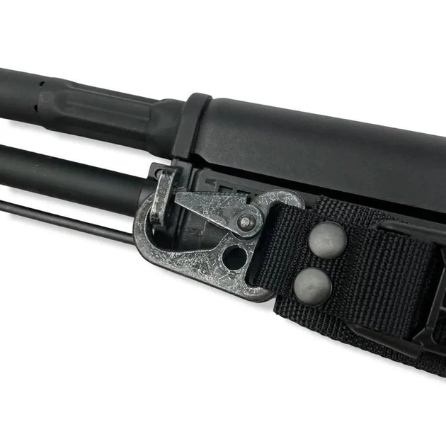 Трехточечный оружейный ремень Ragnarok Черный с карабином, фиксацией на прикладе и быстрым сбросом - изображение 2