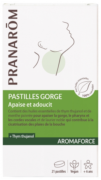 Дієтична добавка Pranarom AromaForce Bio Pastillas Para Garganta 21 Pastillas (5420008514715) - зображення 1
