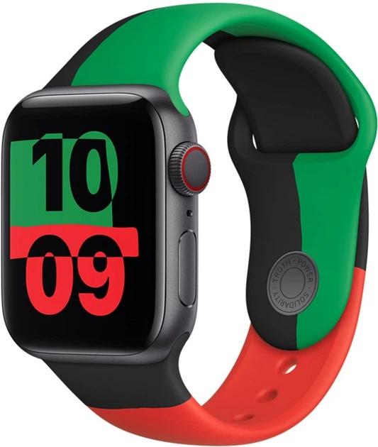 Ремінець Apple Sport Band для Apple Watch 38/40/41/42mm M/L Black Unity (MUQ63ZM/A) - зображення 3