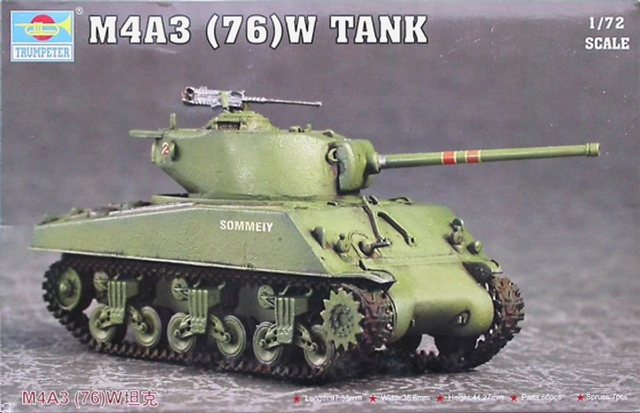 Набір для складання та фарбування Trumpeter Sherman M4A3 (76)W Tank (MTR-07226) - зображення 1