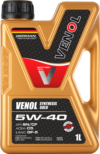 Olej silnikowy Venol Synthesis Gold SN CF 5W-40 1 l (4260420293949) - obraz 1