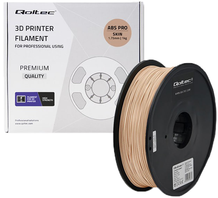 ABS filament Qoltec Professional do druku 3D 1.75 mm 1 kg Beige (5901878506838) - obraz 1