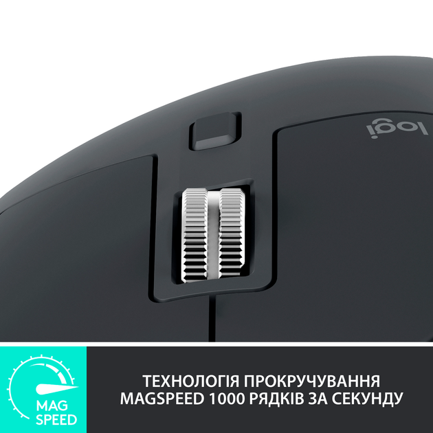 Мышь Logitech MX Master 3S Performance Wireless Mouse Bluetooth Graphite (910-006559) - изображение 4