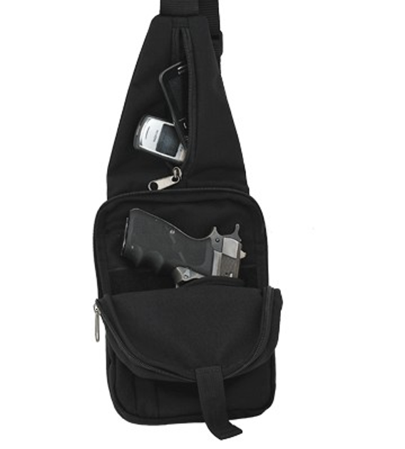 Нагрудная однолямочная сумка A-Line А33 с кобурой для пистолета черная - изображение 2