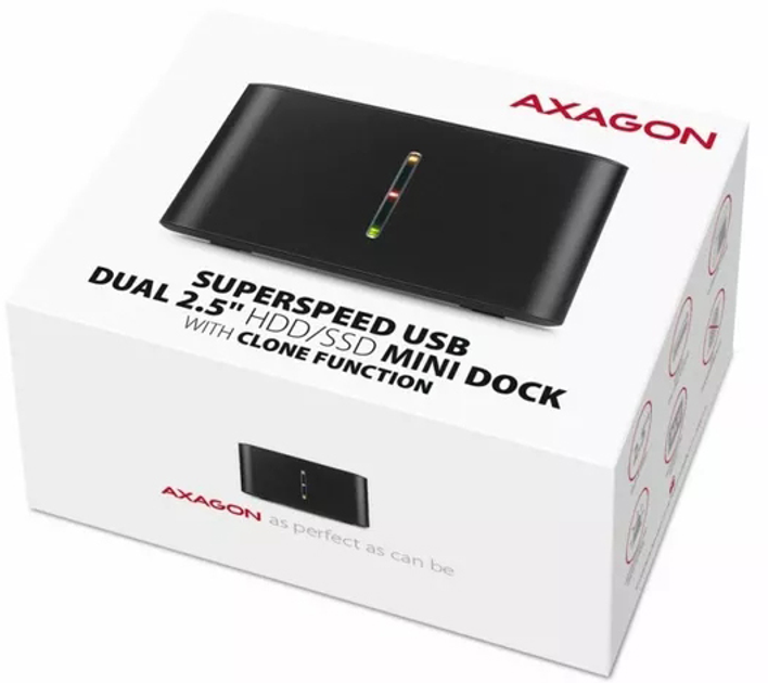Stacja dokująca Axagon ADSA-D25 MINI do dysków SSD/HDD 2,5" 2x SATA 6G USB 3.2 Gen 1 - obraz 10