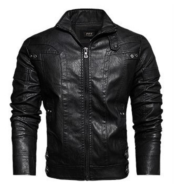 Куртка кожаная мужская молодежная черная KH (КР-22) 48 от продавца ...