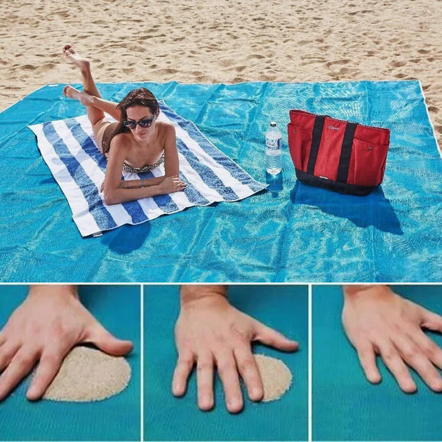 Анти-Песочный пляжный коврик Sand Free Mat подстилка анти песок,пляжное покрывало 200/200 - Фото 4 Анти-Песочный пляжный коврик Sand Free Mat подстилка анти песок,пляжное покрывало 200/200 - изображение 4