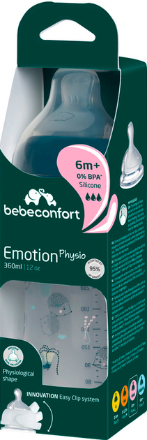 Пляшечка для годування Bebe Confort Emotion Physio Urban Garden 360 мл Темно-синя (3102209170) - зображення 2