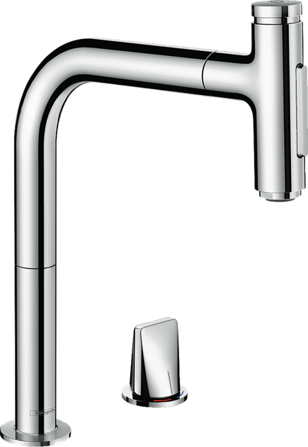 Кухонная мойка гранит HANSGROHE C51-F450-06 черный графит с смесителем хром 43217000 - изображение 3