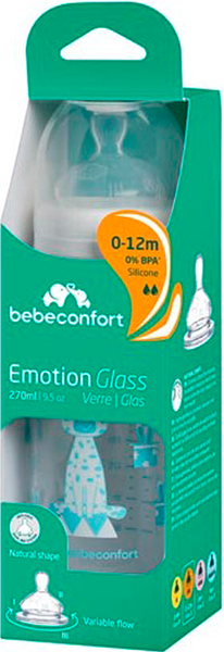 Бутылочка для кормления Bebe Confort Emo T1 FF стеклянная 270 мл (3102201950) - Фото 3 Бутылочка для кормления Bebe Confort Emo T1 FF стеклянная 270 мл (3102201950) - изображение 3