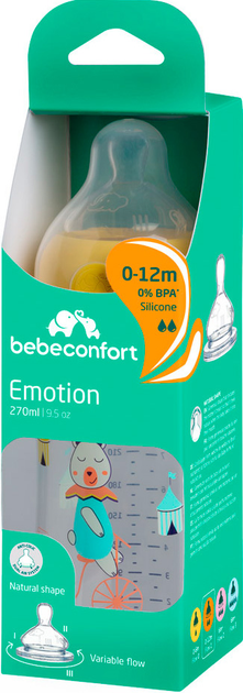 Пляшечка для годування Bebe Confort Emo PP T1 FF 270 мл Біла (3102201970) - зображення 3