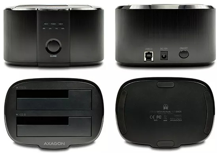 Stacja dokująca Axagon ADSA-ST do dysków SSD/HDD 2,5/3,5" 2x SATA 6G USB 3.2 Gen 1 - obraz 6