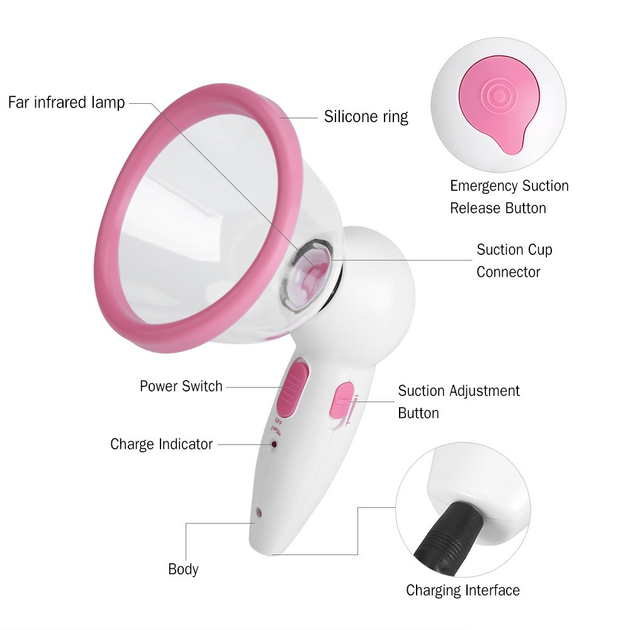 Электрический аккумуляторный массажер для увеличения груди Qiilu Breast Enhancer стимулятор для массажа и восстановления после ГВ - изображение 11