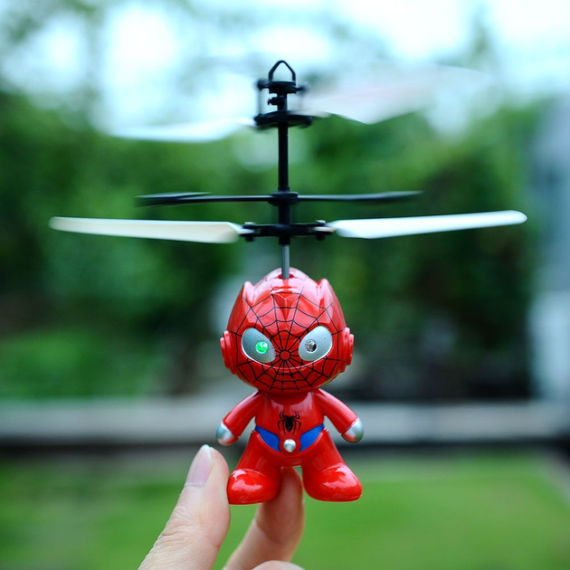 Индукционная летающая игрушка Человек паук Flying Ball Spider Man с сенсорным управлением от руки и подсветкой, USB - изображение 7