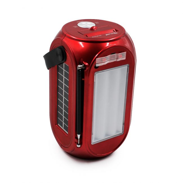 Беспроводная колонка радио приёмник на солнечной батарее Golon RX-GBT27LS SOLAR с фонарём, MicroSD, USB Красная - изображение 2