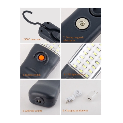 Автомобільна лампа-перенесення для СТО інспекційне світло LED Work Lamp BL-048COB бездротова світлодіодна з гачком та 2 магніти - Фото 10 Автомобільна лампа-перенесення для СТО інспекційне світло LED Work Lamp BL-048COB бездротова світлодіодна з гачком та 2 магніти - зображення 10