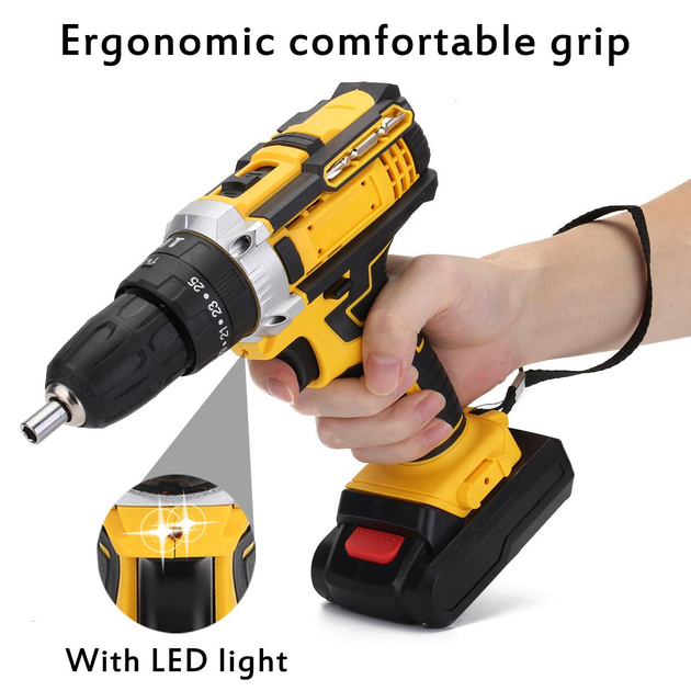 Аккумуляторная дрель в чемодане с 2 аккумуляторами XPRO Power Drill 1344-1, черный (42650-1344-1_861) - изображение 8