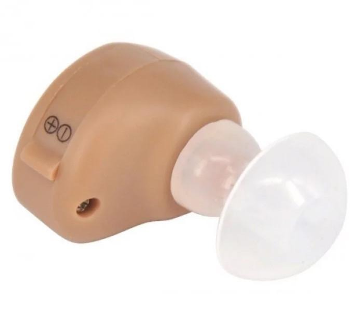 Слуховой аппарат Mini Sound Amplifier Усилитель слуха внутриушной с подавлением шума на батарейках Бежевый - изображение 2