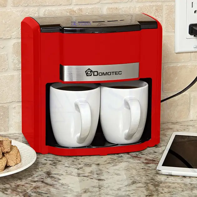 Электрическая кофеварка DOMOTEC 0705MS-500W Капельная с двумя чашками по 150мл Красная - Фото 3 Электрическая кофеварка DOMOTEC 0705MS-500W Капельная с двумя чашками по 150мл Красная - изображение 3