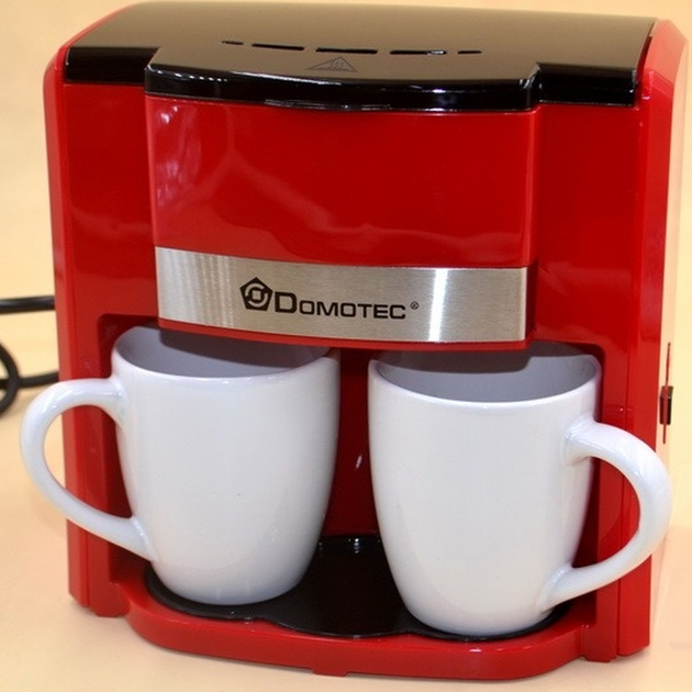 Электрическая кофеварка DOMOTEC 0705MS-500W Капельная с двумя чашками по 150мл Красная - Фото 8 Электрическая кофеварка DOMOTEC 0705MS-500W Капельная с двумя чашками по 150мл Красная - изображение 8