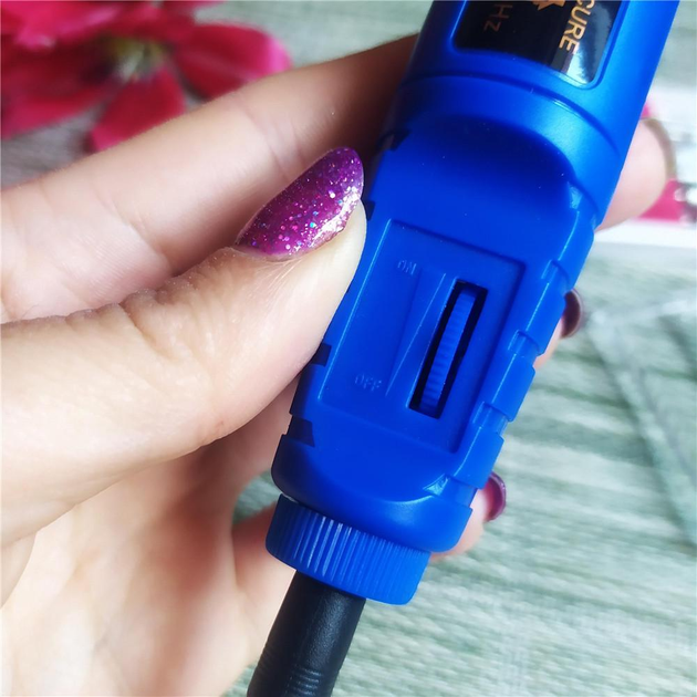 Прибор для маникюра и педикюра с насадками Nail Dryer 100-DM фрезер машинка для ногтей 20000 об/мин. бормашина Синий - изображение 7