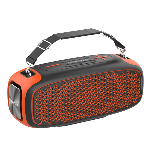 Портативна бездротова колонка Hopestar A30 Bluetooth з функцією Bass Boost 55Вт, 3 динаміка, USB, вологозахист IPX6 Помаранчевий з Сірим - зображення 2