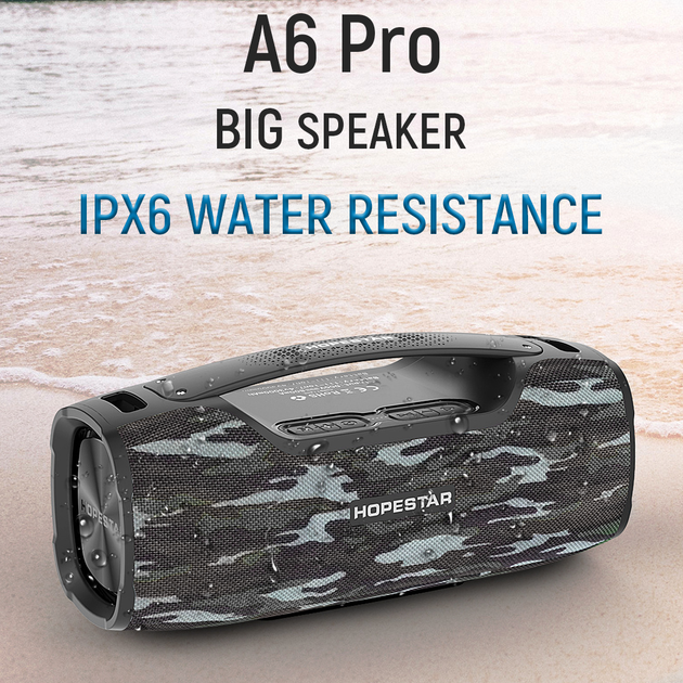 Колонка Bluetooth HOPESTAR A6 PRO+Equalizer 55Вт с функцией PowerBank, Handsfree, micro SD +Беспроводной микрофон - изображение 9