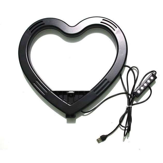 Кольцевая лампа светодиодная в форме сердца M-Light Heart Led RGB 33см с держателем телефона, разноцветный свет для селфи и блогеров, USB+ Штатив 2 метра+Bluetooth пульт+Микрофон - Фото 13 Кольцевая лампа светодиодная в форме сердца M-Light Heart Led RGB 33см с держателем телефона, разноцветный свет для селфи и блогеров, USB+ Штатив 2 метра+Bluetooth пульт+Микрофон - изображение 13