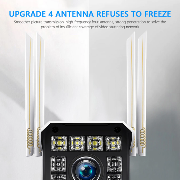 Уличная Wi-Fi IP камера видеонаблюдения цветная на 4 антенны Crystal Eye CY926 2 Мп ночная съёмка с микрофоном и датчиком движения - изображение 10