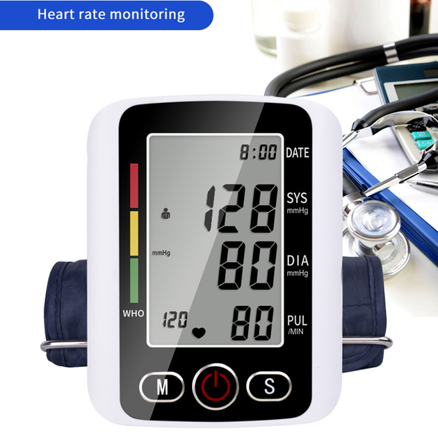 Тонометр автоматический на запястье Health System Km210-HS цифровой измеритель кровяного давления и пульса, память на 2 человека по 99 измерений, голосовое озвучивание+пульсоксиметр LK87 на палец - изображение 3