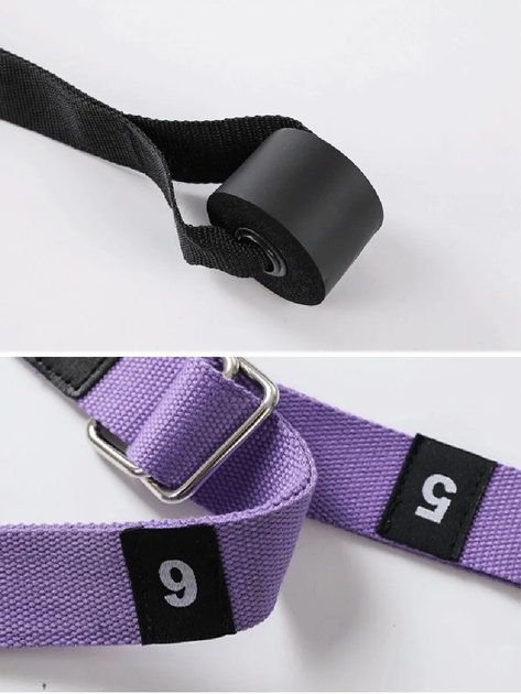 Подвесной гамак-качели для флай йоги и пилатеса Athlanta Yoga Rope резинки для аэройоги с креплением в дверной проём Фиолетовый - изображение 8