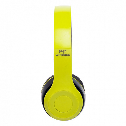 Беспроводные наушники Bluetooth Wireless Headset MDR P47 Black Гарнитура для ПК, телефона с микрофоном -microSD, FM Green - изображение 5