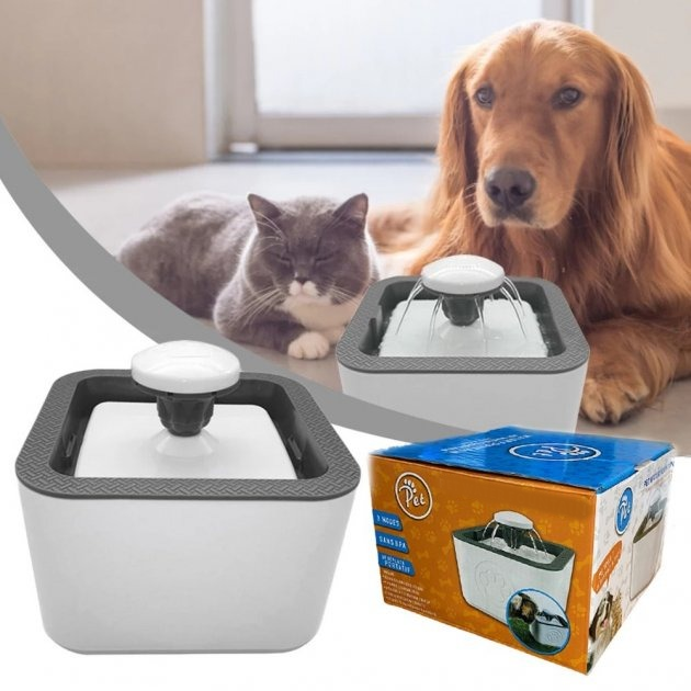 Автоматична напувалка для тварин фонтан Q-System Pet Water Dispenser із вбудованим фільтром та трьома способами подачі води 2.5 л - зображення 8