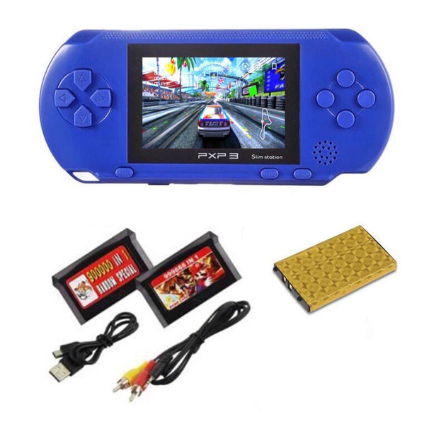 Портативная игровая ретро приставка с LCD экраном 2.7" UTM PXP3 16bit с подключением к ТВ + картридж с играми Синяя - изображение 10