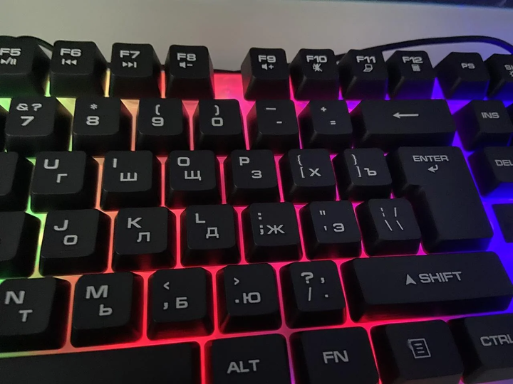 Комплект игровой клавиатура русская и мышь проводные Game Suit 288KT с RGB подсветкой для геймеров - изображение 4