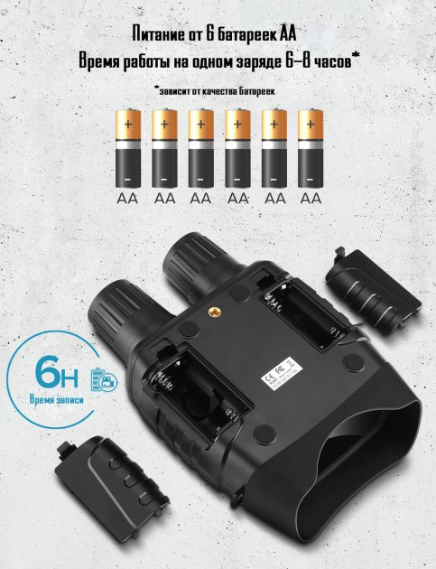 Цифровой бинокль ночного видения DotEye 318NV Nightvision прибор с 4Х кратным приближением дальностью до 250 метров и съёмкой фото/видео - изображение 5