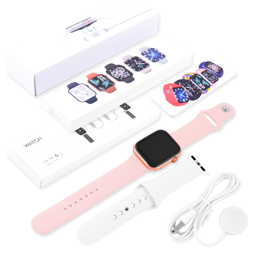 Смарт часы Smart Watch S6 Z32 PRO-44mm с двумя браслетами, голосовой вызов, фитнес трекер, измерение температуры тела Pink - изображение 7