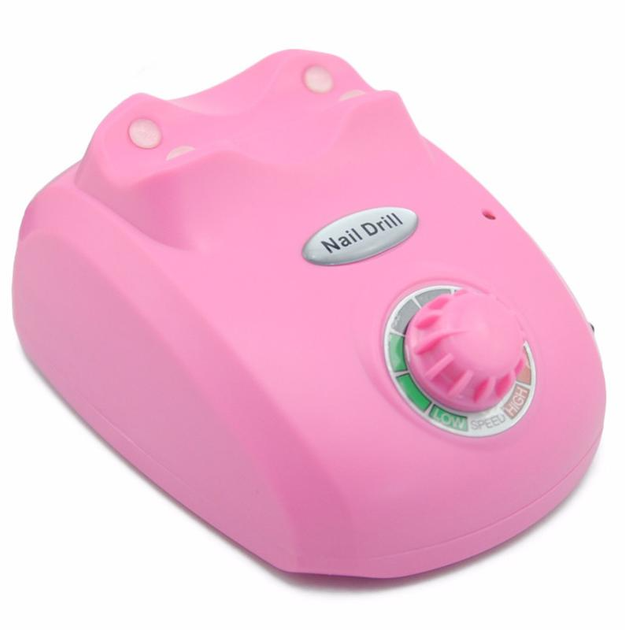 Фрезер-машинка для маникюра и педикюра с педалью Beauty nail 9-1 DM-208 коррекции искусственных ногтей 6 насадок 25 т об/мин Розовая - изображение 2