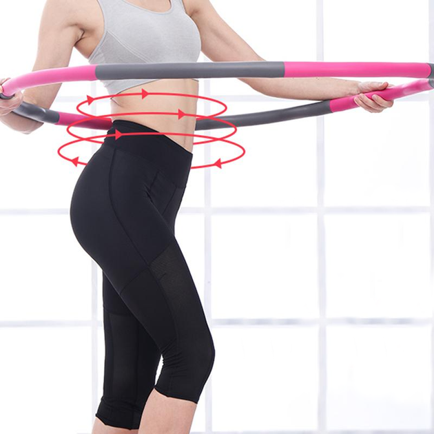 Обруч массажный для создания красивой талии и сжигания лишнего веса Sporty Hula Hoop 90 см Разборной 6-секций - изображение 6