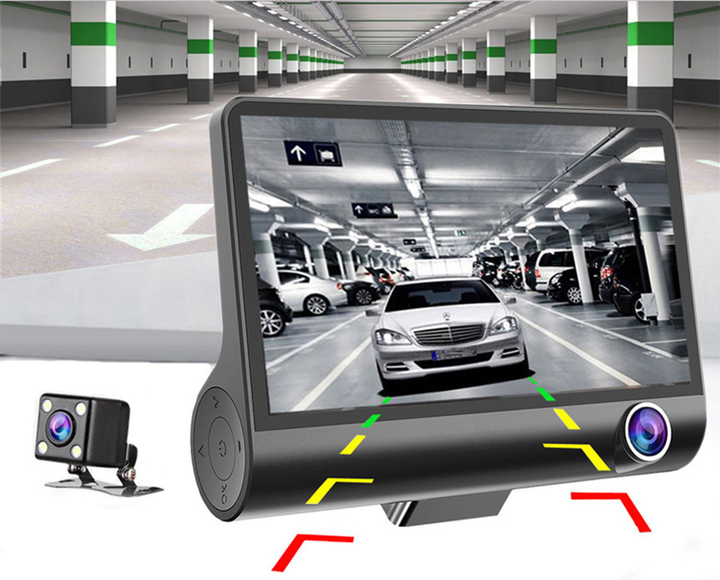 Автомобільний відеореєстратор на 3 камери DVR 202XH 1080p FullHD екран 4.3 дюйми з функцією паркувального монітора - зображення 6