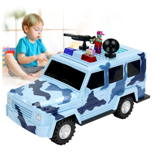 Дитяча скарбничка з кодовим замком та відбитком пальця Smart Kids Cash Car військова машина Синій - Фото 4 Дитяча скарбничка з кодовим замком та відбитком пальця Smart Kids Cash Car військова машина Синій - зображення 4