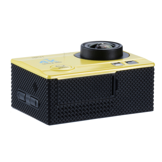 Экшн камера с аквабоксом для подводного плавания и набором креплений Action Camera QH30 Желтая+пульт - изображение 9