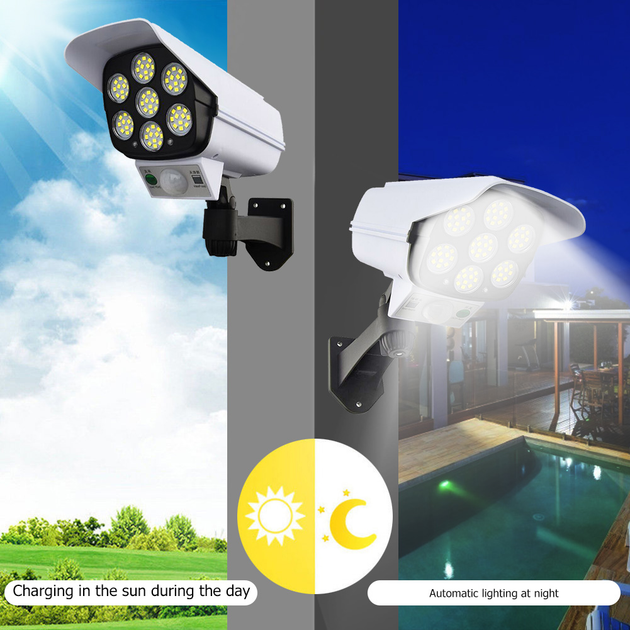Уличный настенный светильник в форме камеры Solar Light jd 217B с пультом ДУ и солнечной батареей LED фонарь с датчиком движения - изображение 2