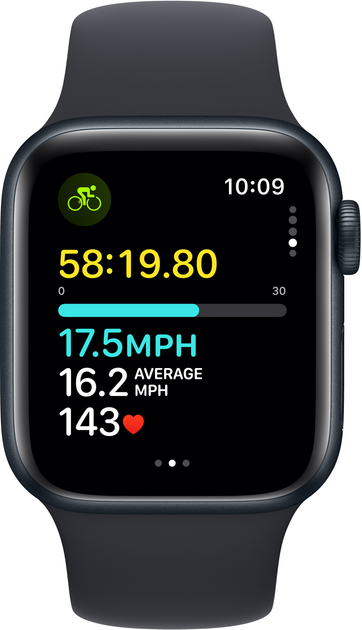 Smartwatch Apple Watch SE (2023) GPS 40mm Midnight Aluminium Case with Midnight Sport Band - M/L (MR9Y3) - obraz 6